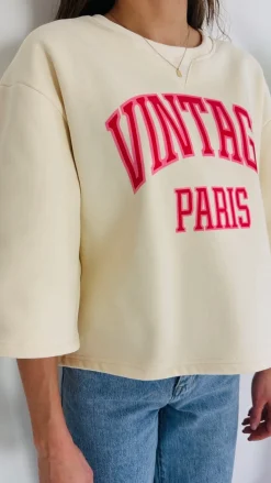 VINTAGE VIBES ECRU SWEATER