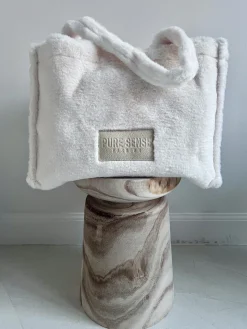 WHITE FURRY PS BAG
