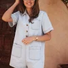 YOUSSRA BLUE DENIM PLAYSUIT