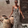 ZEBRA BROWN STRIPED SAFARI DRESS