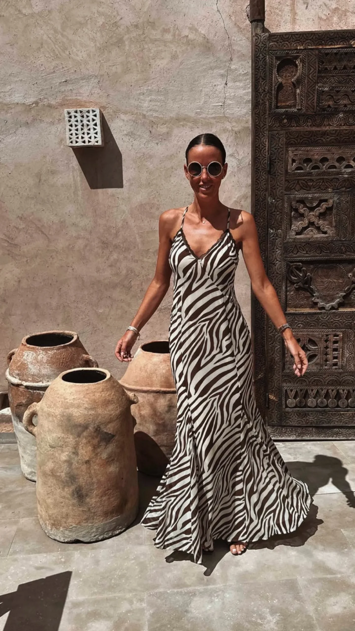 ZEBRA BROWN STRIPED SAFARI DRESS